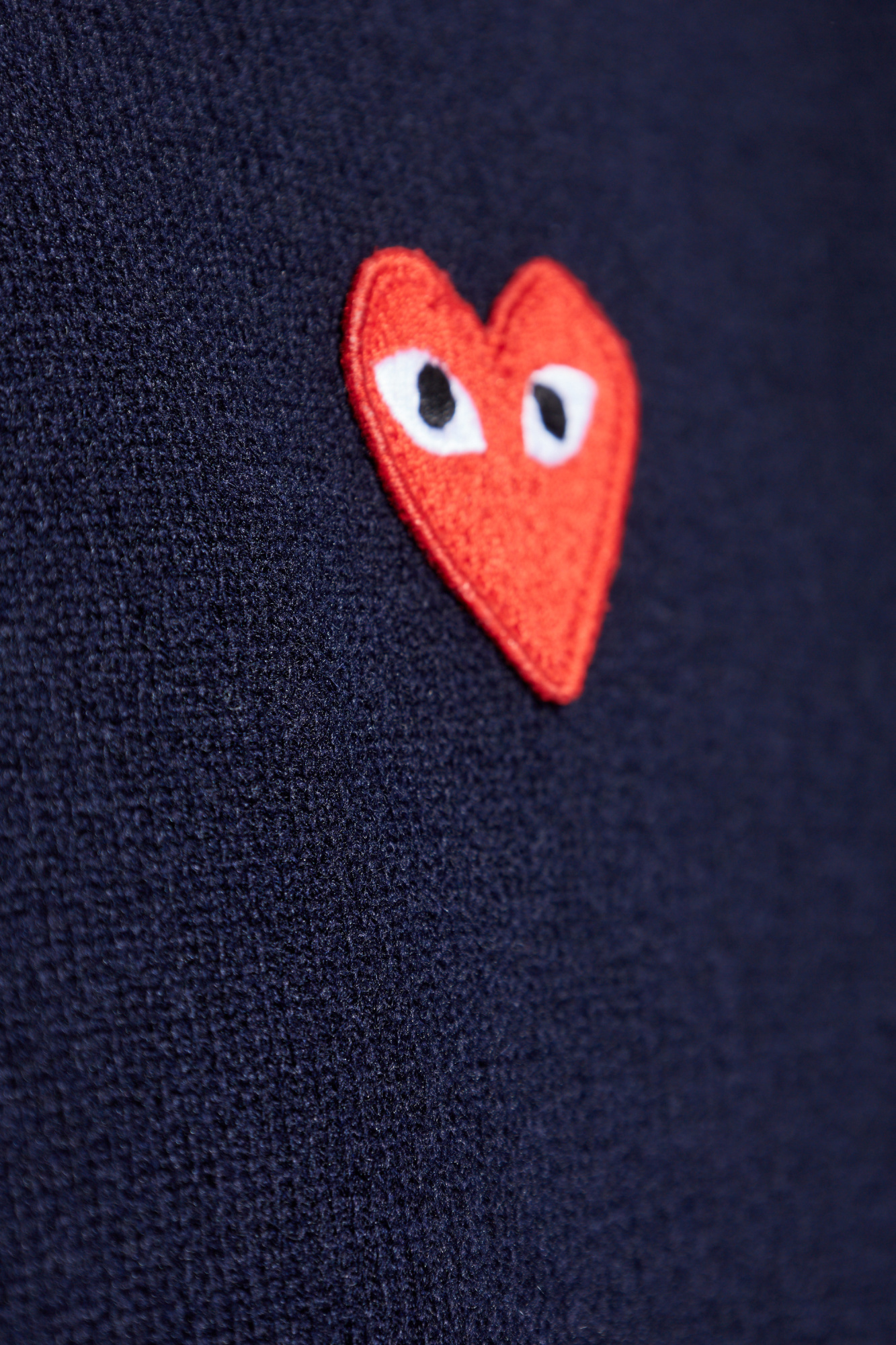 Navy blue V-neck sweater Comme des Garçons Play - Vitkac Canada